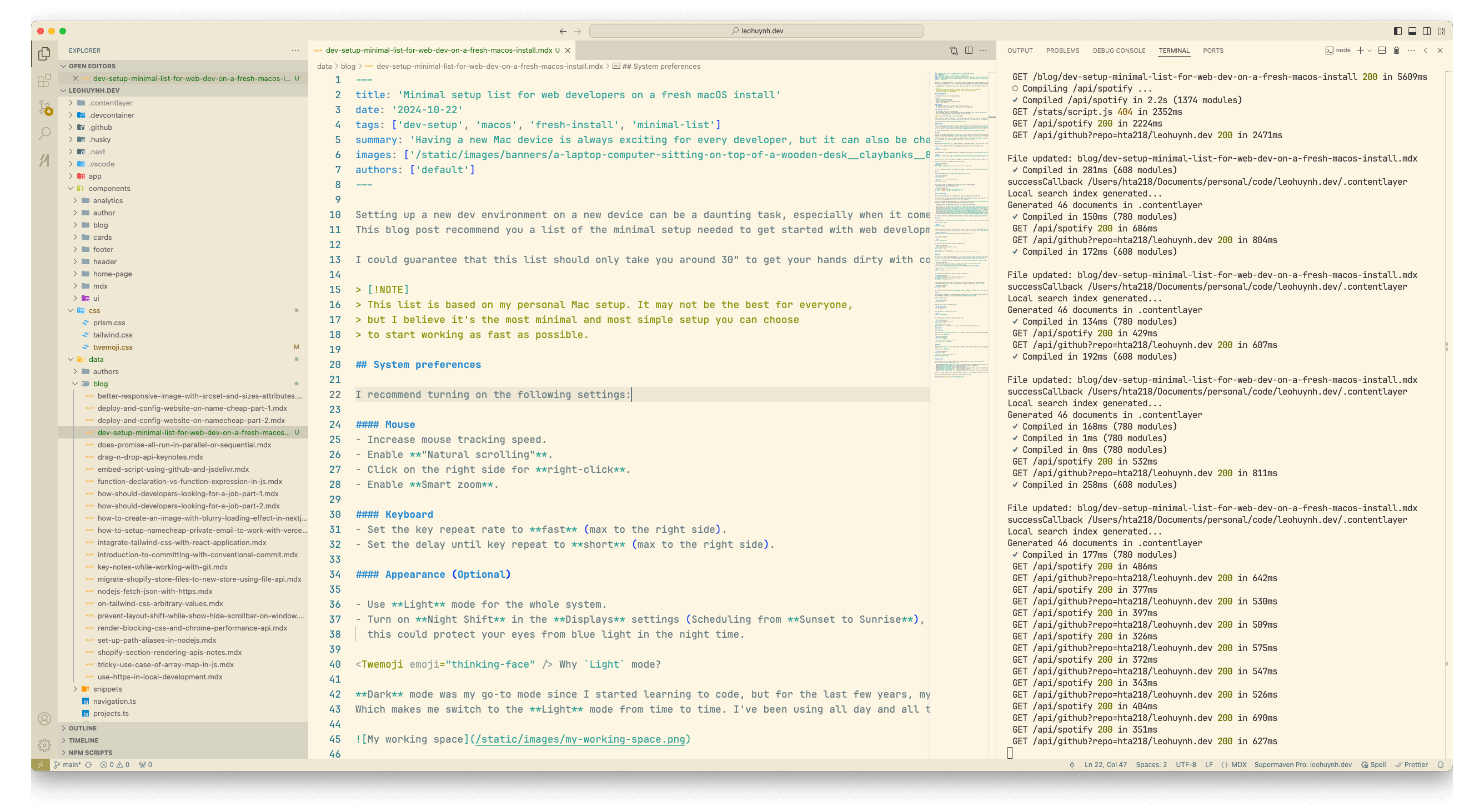 我的 VS Code 预览